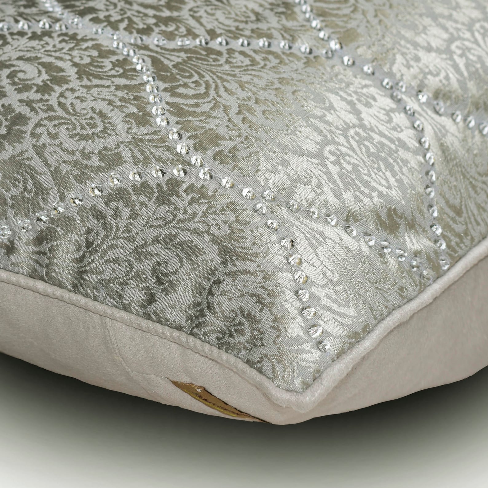 Aabharana Grey Jacquard Lumbar Pillow Cover - Decorative Cushion Case for Sofa, Bed, Chair - Home Decor Accent