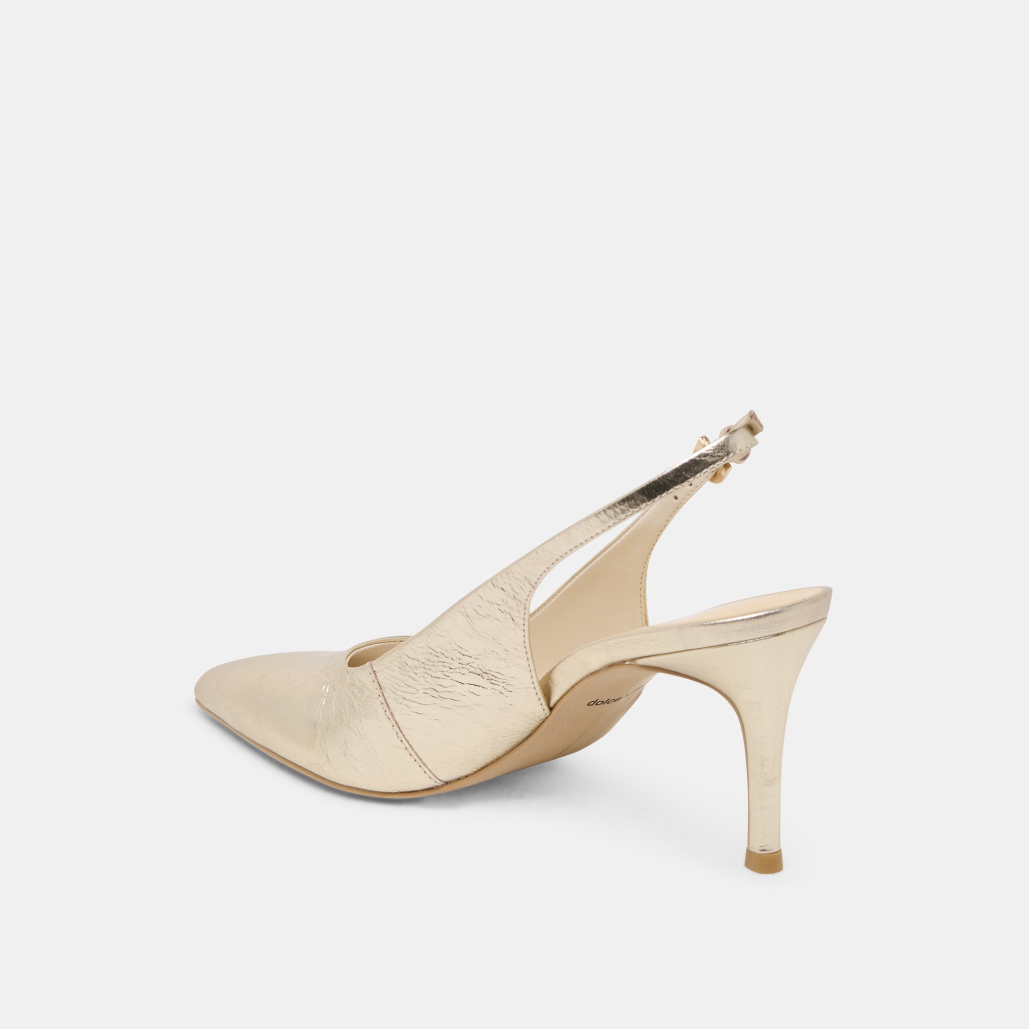 ELASI HEELS - Women's Light Gold Crinkle Patent High Heels for Party, Wedding & Evening Events | Comfortable & Stylish Dress Shoes