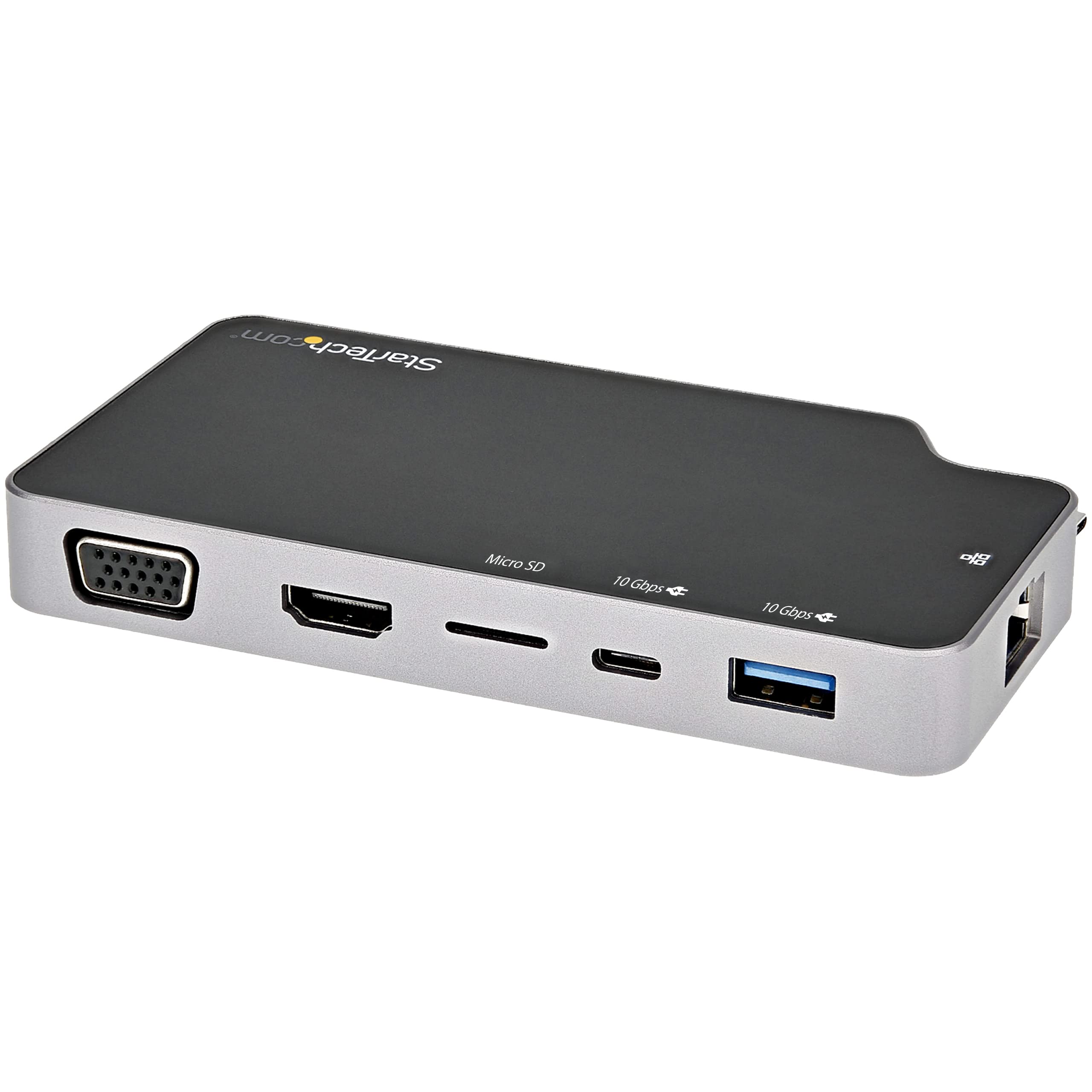 StarTech.com USB C Hub with 4K HDMI/VGA, 100W PD, 2x USB 3.1, Gigabit Ethernet, MicroSD - Portable USB-C Dock for MacBook Pro/Air, Dell XPS, Surface Laptop - Perfect for Home Office, Travel & Presentations