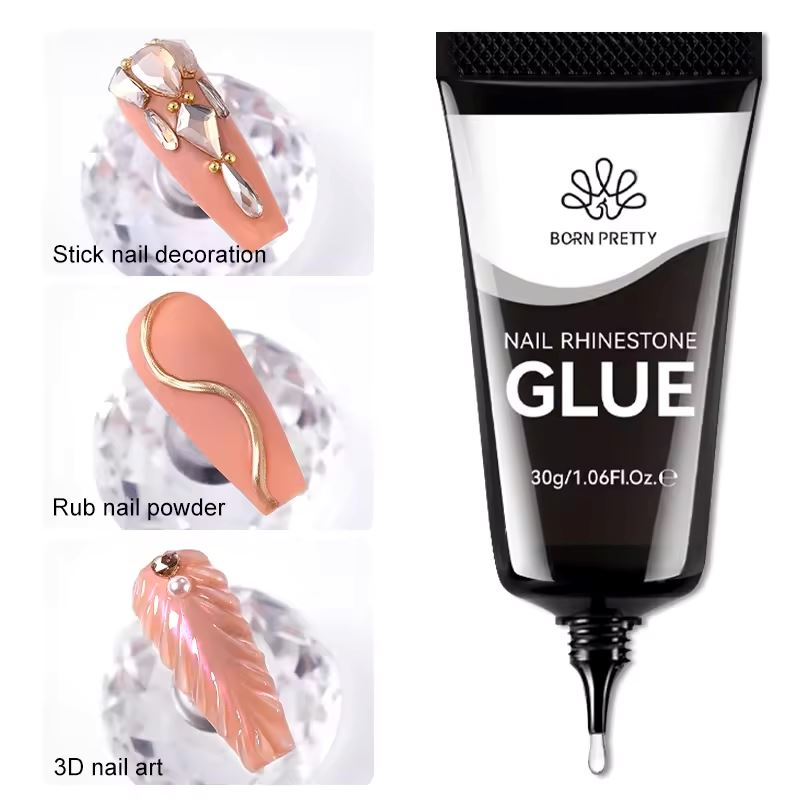 Best Nail Rhinestone Glue - Strong & Quick Drying Adhesive for Nail Art, Gems & Decorations - Perfect for DIY Manicures, Salon Nail Designs & Special Occasions