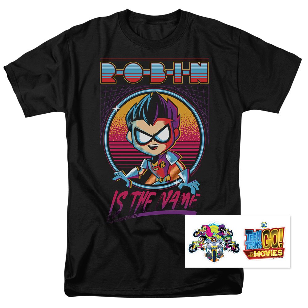 Popfunk Teen Titans Go Robin T-Shirt & Stickers - Movie Fan Gift