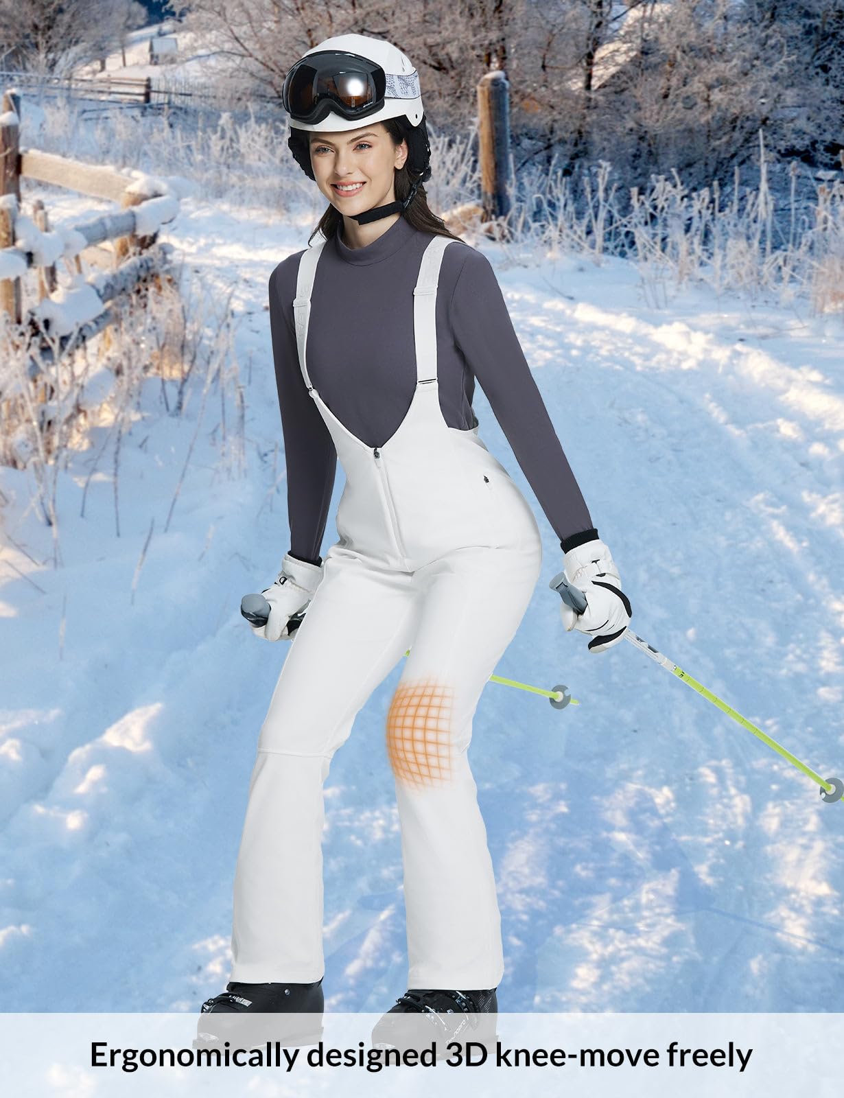 Baleaf Women's Waterproof Insulated Snow Bibs - Winter Ski Pants & Snowboarding Overalls for Warmth & Comfort | Perfect for Skiing, Snowboarding & Outdoor Winter Activities