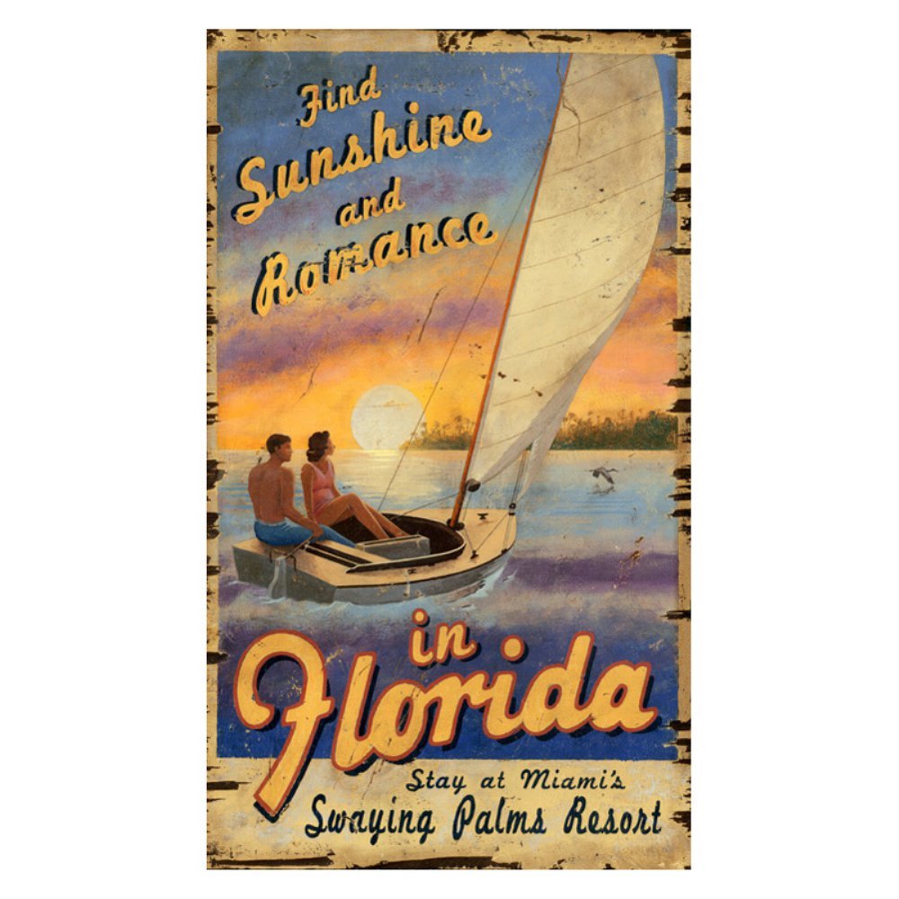 Florida Sailing Wall Art - Nautical Decor for Beach House, Living Room & Office - Coastal Themed Prints & Paintings