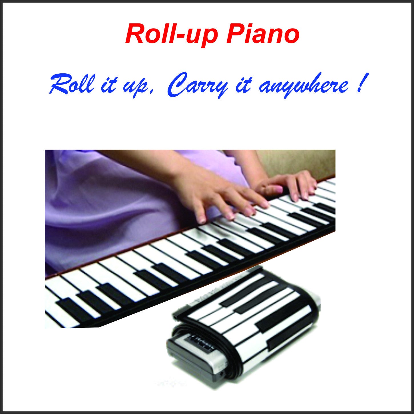 Portable Roll Up Piano Keyboard - 88 Keys Foldable Electronic Piano with Built-in Speakers & Headphone Jack - Perfect for Travel, Home Practice, and Music Learning
