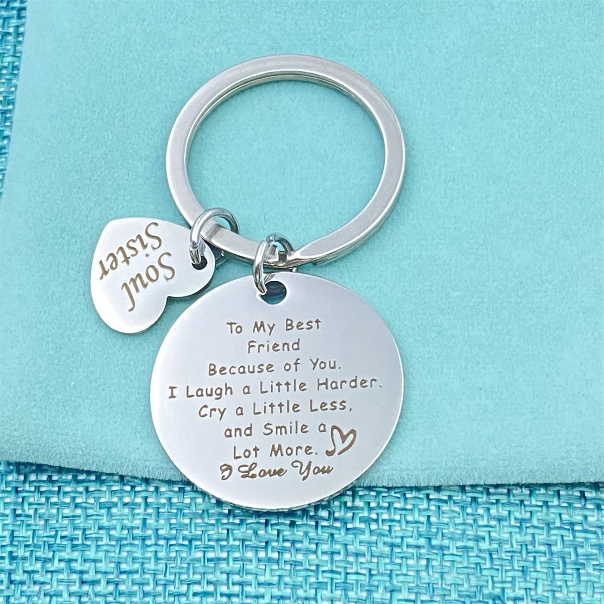 Best Friend Keychain - Personalized Friendship Gifts for Women, Sister & BFF - Engraved Keyring for Birthday, Christmas & Graduation - Cute Jewelry Accessory for Everyday Carry & Special Occasions