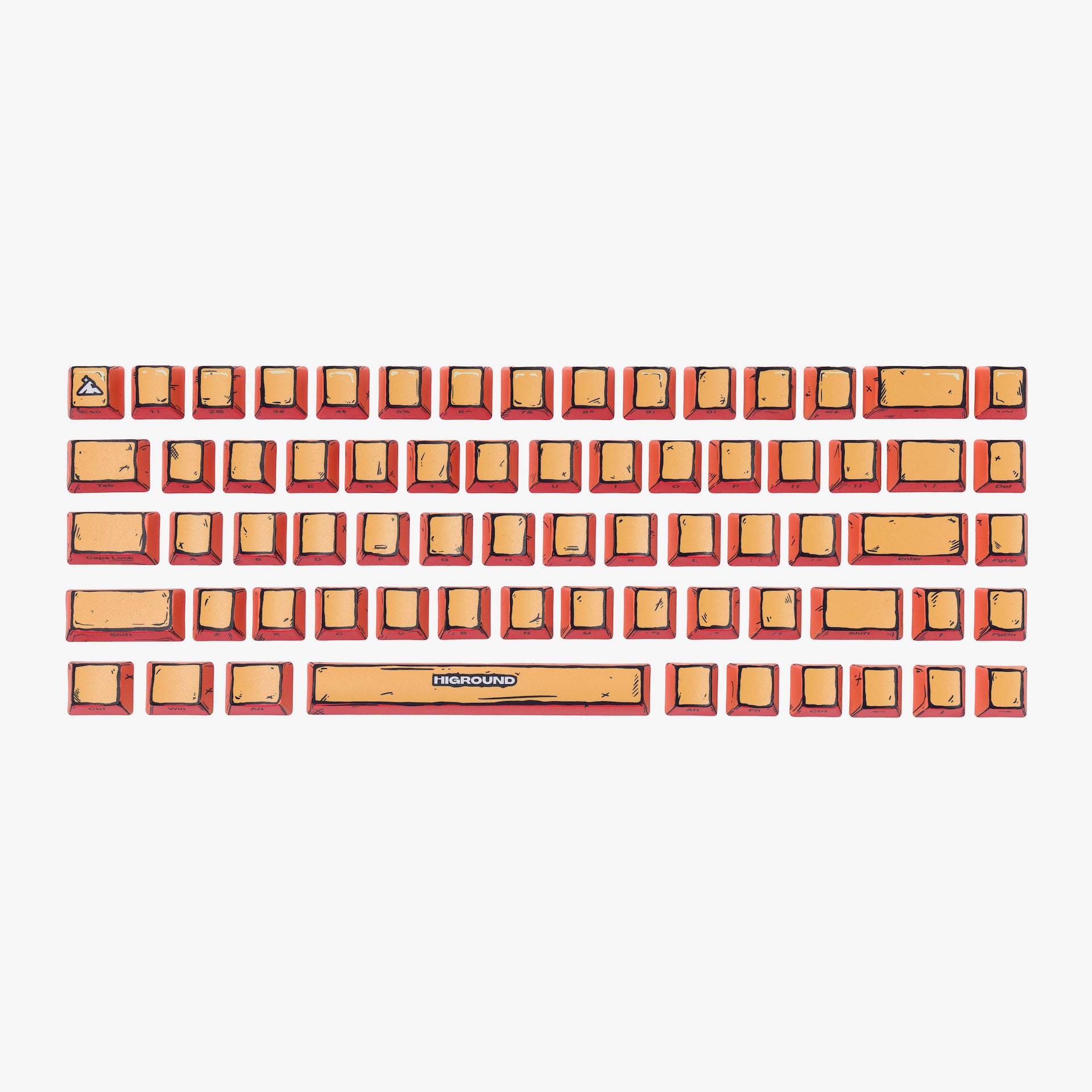 CELSHADE 68 Key Mechanical Keyboard Keycaps Set - Orange PBT Dye-Sub Keycaps for Custom Gaming & Typing - Perfect for PC, Mac, and Laptop Keyboards