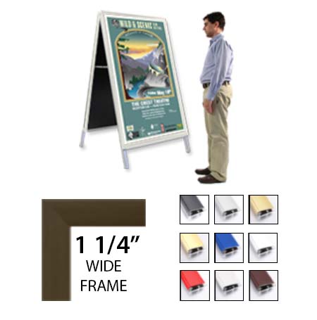 27x41 A-Frame Sign Holder | 1 1/4 Inch Wide Snap Frame for Retail, Restaurants & Events - Durable Outdoor/Indoor Advertising Display