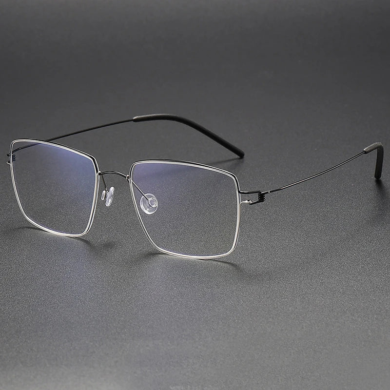 Stylish Black Square Titanium Eyeglasses for Women - Lightweight Screwless Full-Rim Frame M1854 | Perfect for Office, Reading & Everyday Fashion Accessory