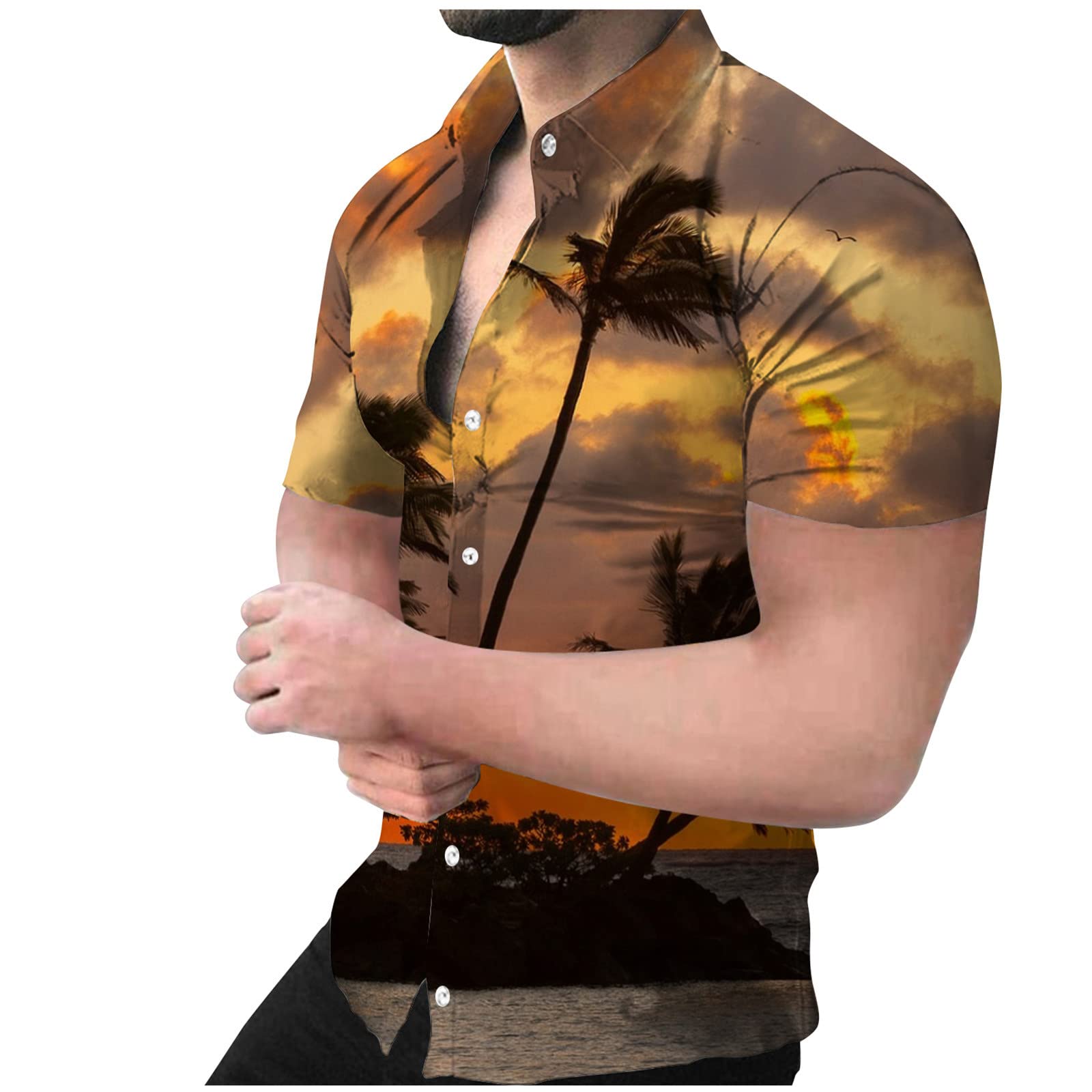 Men's Hawaiian Shirt - Tropical Beachwear & Summer Boho Shirt for Vacation, Luau Party & Casual Outings | Lightweight Breathable Fabric