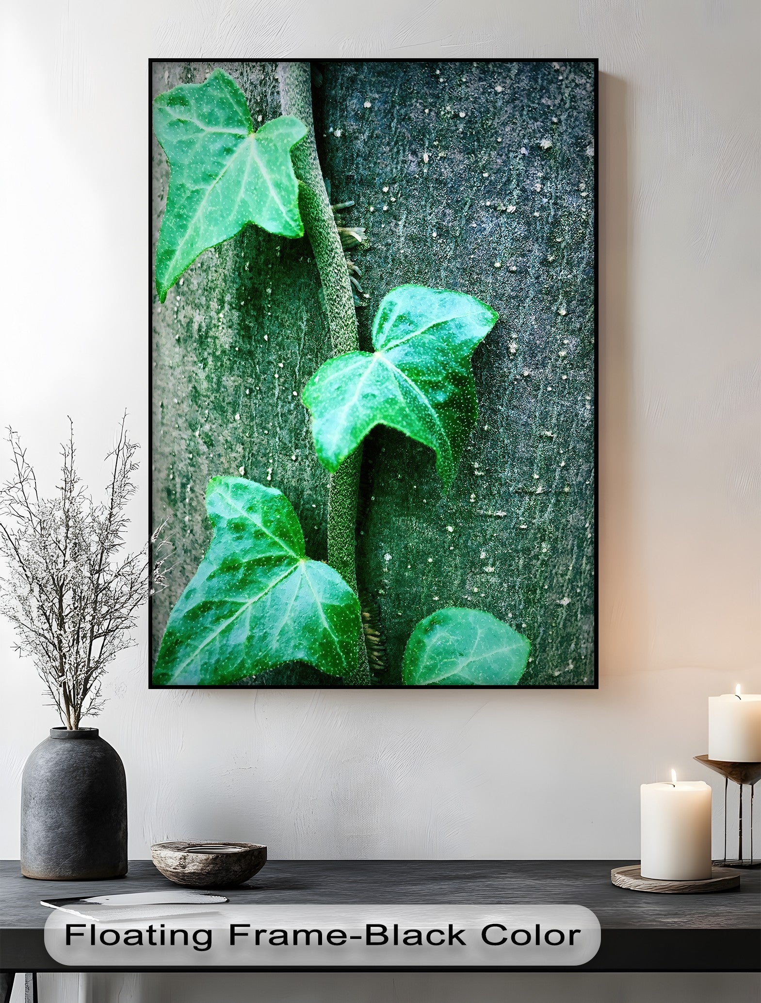 Climbing Ivy Close Up Nature Green Canvas Print - Botanical Wall Art for Living Room, Bedroom & Office Decor