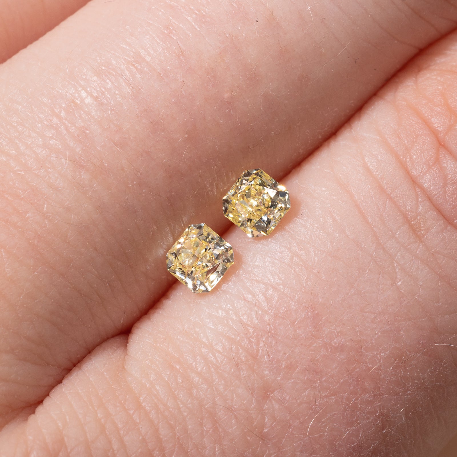 0.66ctw VS1 Fancy Yellow Radiant Cut Loose Diamond Pair | Natural Yellow Diamonds for Engagement Rings & Jewelry Making | Perfect for Wedding Bands & Custom Jewelry Designs