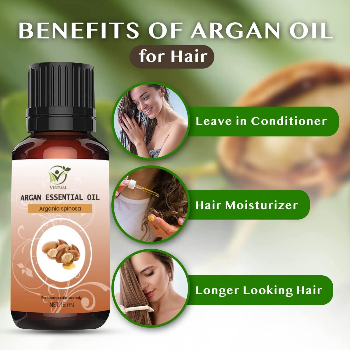 VIRTUAL Argan Moroccan Cold Pressed 100% Pure Natural Essential Oil for Face, Skin & Hair Care - 250ml - Hydrating Moisturizer for Dry Skin, Hair Growth & Anti-Aging - Perfect for Daily Beauty Routine & Spa Treatments