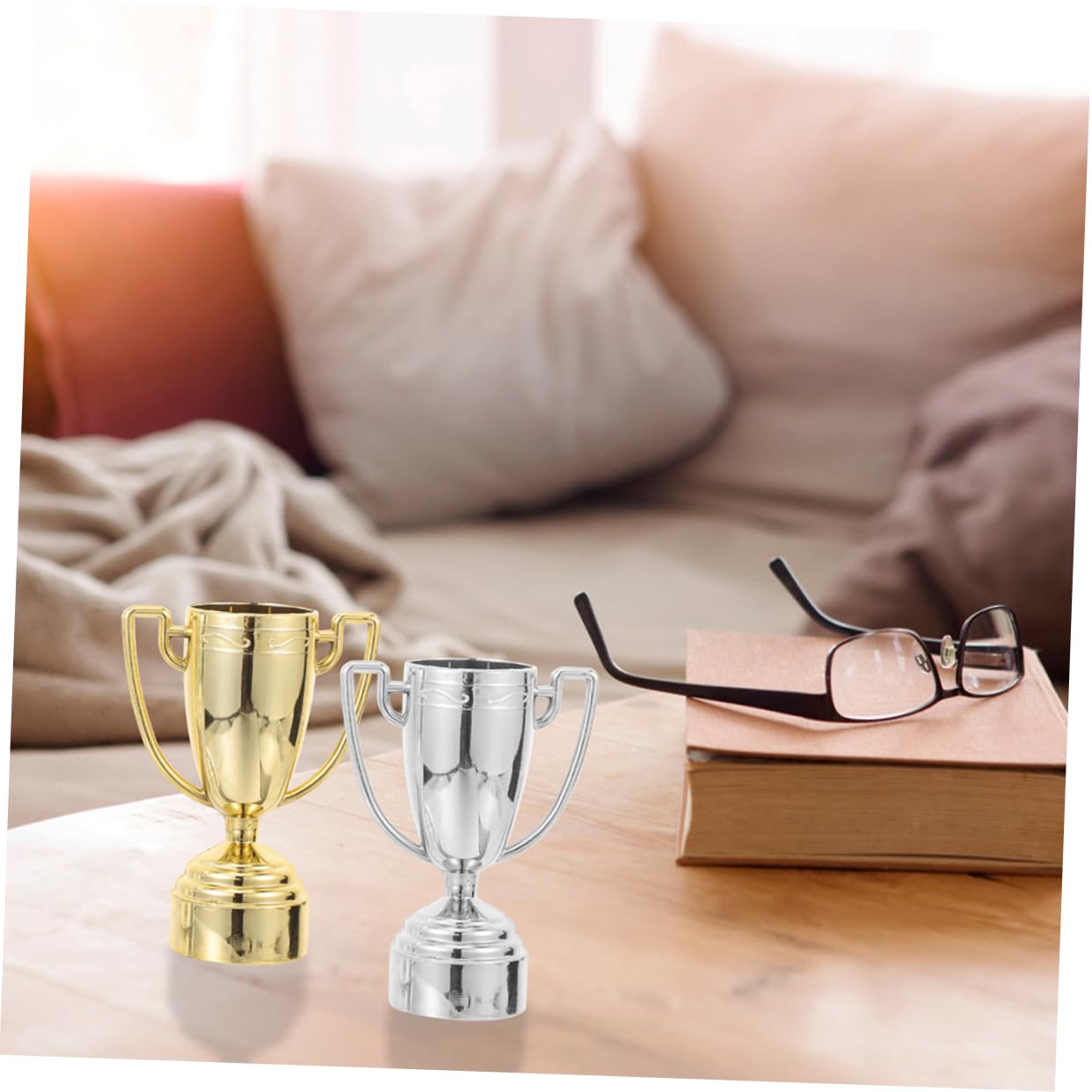 Realistic Plastic Trophy Award Cup for Winner - Competition, School & Kindergarten Prize - Perfect for Sports Events, Academic Achievements & Classroom Decor