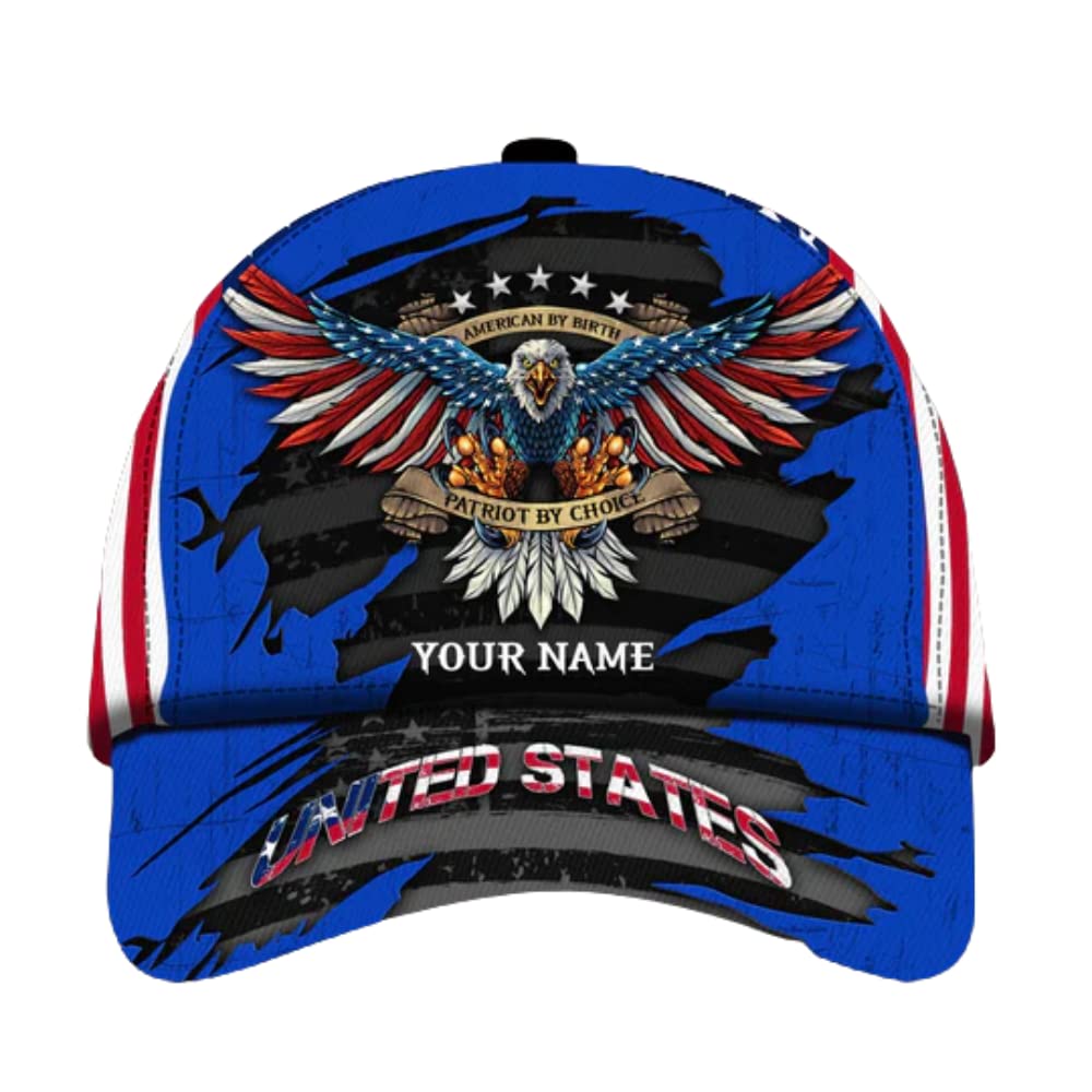 American Flag Eagle 3D Embroidered Baseball Cap - Patriotic Custom Hat for Men & Women - Perfect for 4th of July, Veterans Day & Outdoor Events