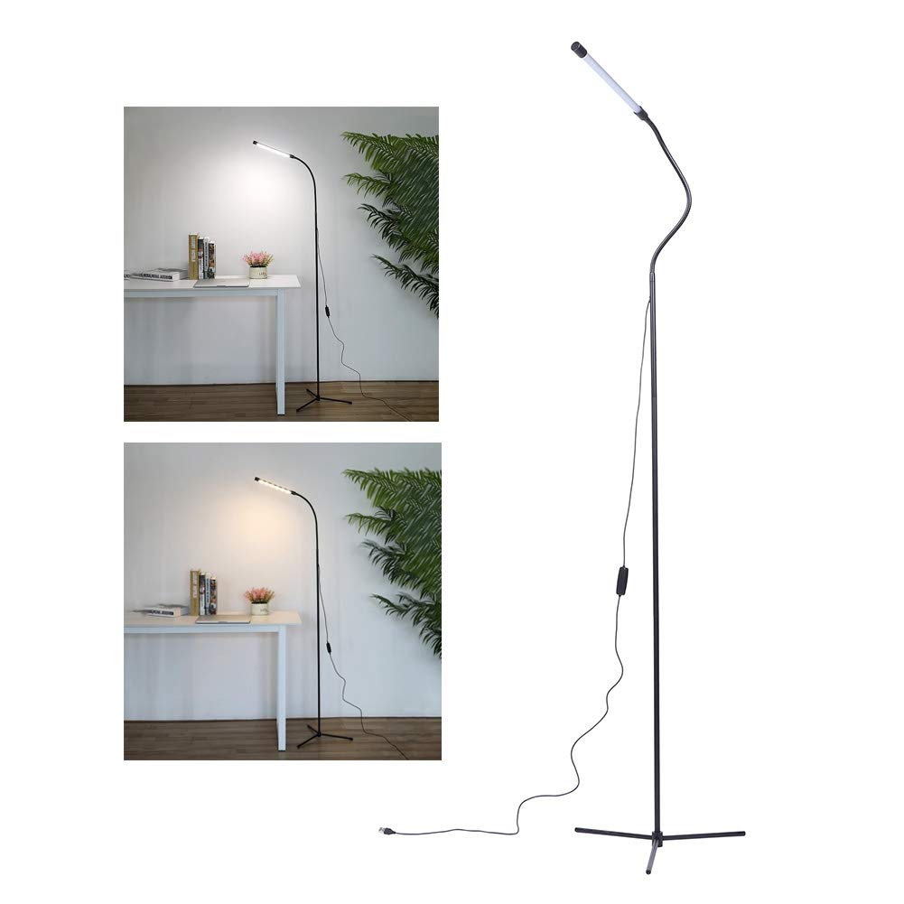 Adjustable LED Floor Lamp with USB Port - Dimmable Standing Light for Reading, Studying, Sewing & Painting - Perfect for Living Room, Bedroom & Office Lighting