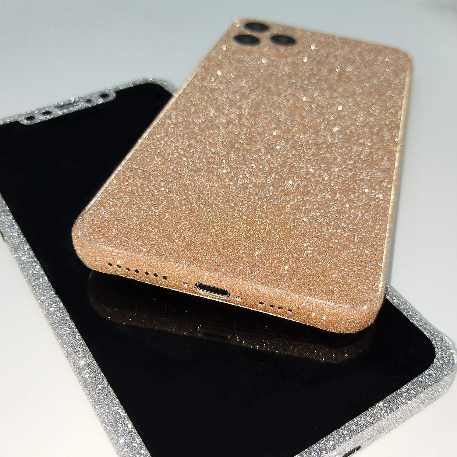 **Omio Glitter Skin Sticker for iPhone 12 Pro - Ultra Thin Sparkle Bling Diamond Full Body Wrap, Precise Fit, Dustproof, Anti-Fingerprint & Scratch-Resistant | Perfect for Daily Use, Parties & Gifting**