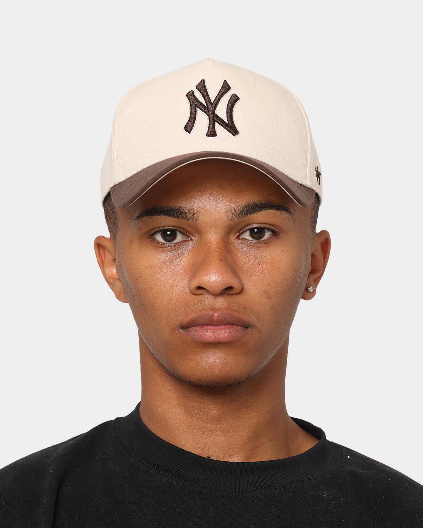 New York Yankees 'Cookies & Cream' MVP DT Snapback Hat - 47 Brand Replica Cap in Natural/Brown for Baseball Fans & Streetwear Fashion