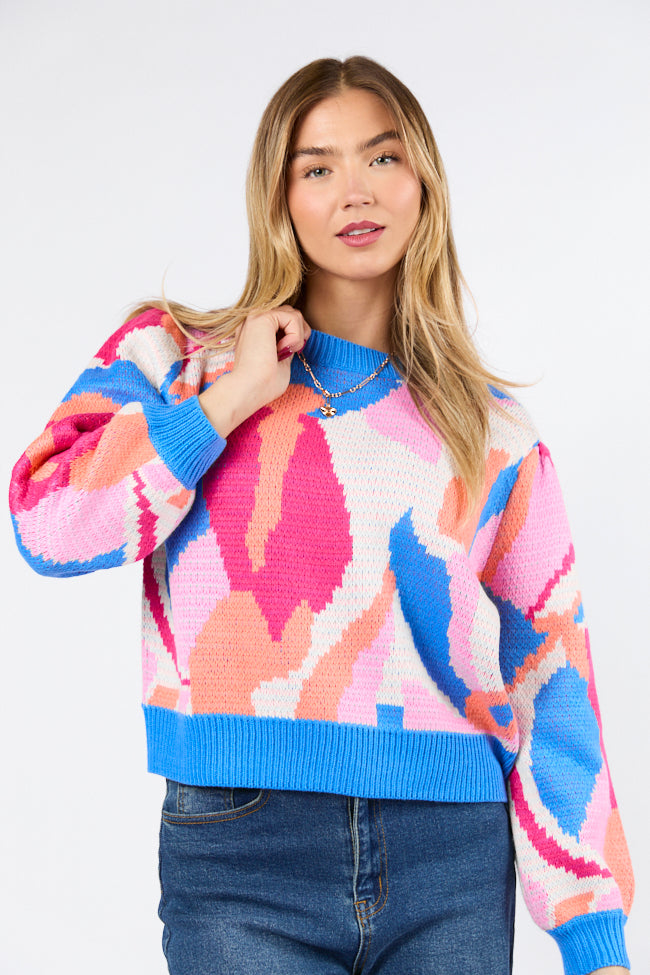 Blue & Multi-Color Striped Sweater for Women | Cozy Knit Pullover | Perfect for Fall & Winter Layering, Casual Outfits, and Office Wear
