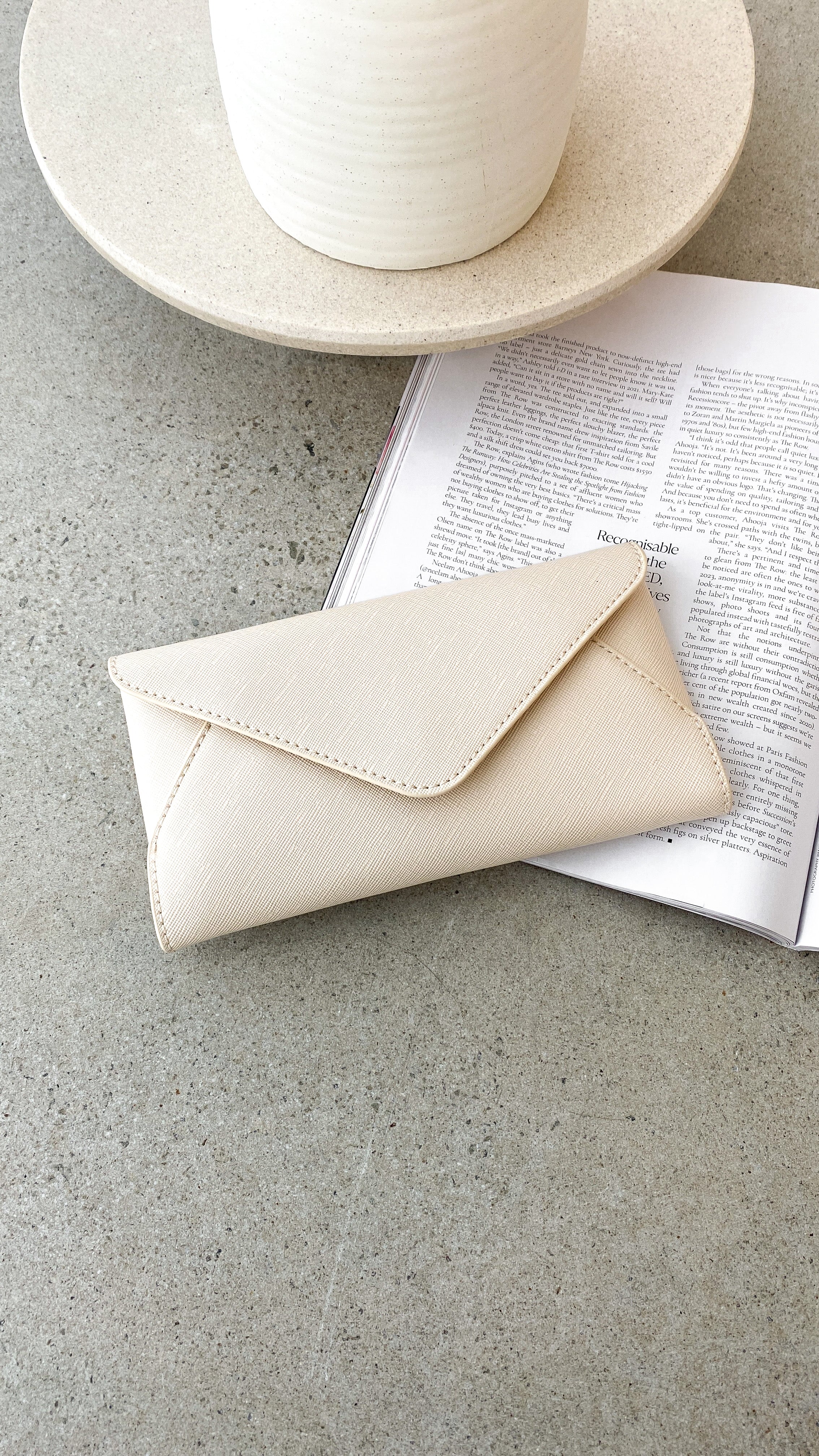 Carmen Envelope Crossbody Bag for Women - Elegant Cream Leather Shoulder Purse - Perfect for Work, Travel & Evening Outings