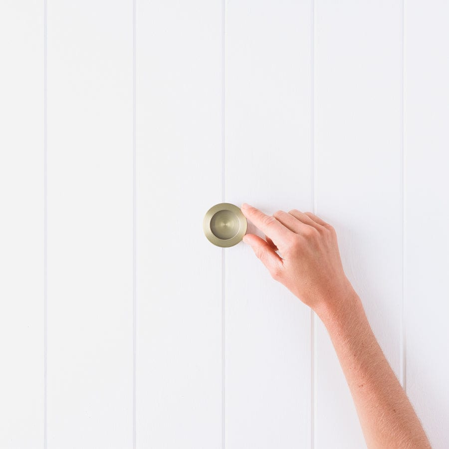 Flush Pull Round Warm Brushed Nickel Cabinet Handle - Durable & Stylish Hardware for Kitchen Cabinets, Bathroom Vanities & Furniture Drawers