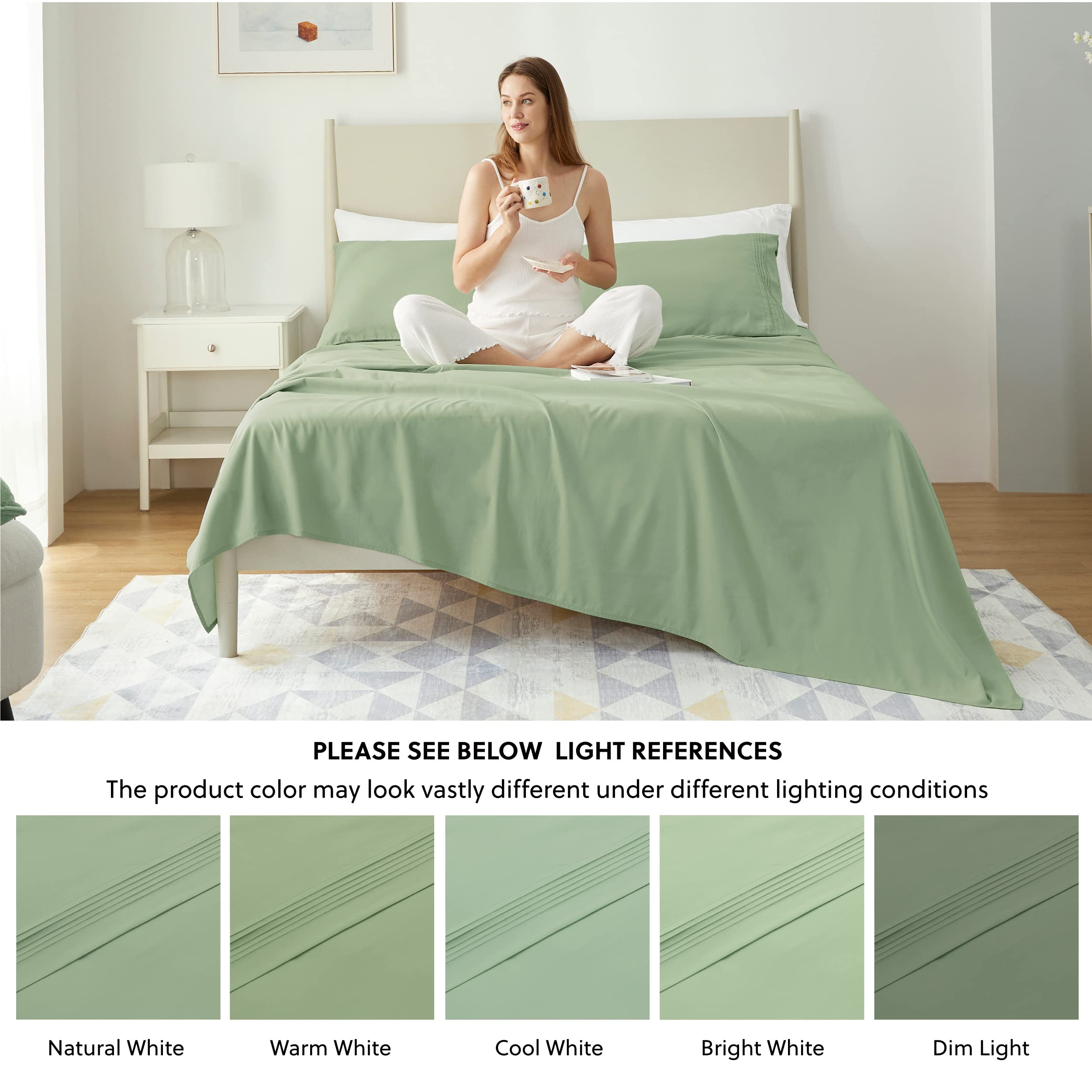 Bedsure GentleSoft Twin XL Sheets Set - Ultra Soft & Breathable Cooling Bedding for Dorm, Deep Pocket Fits Mattress Up to 21