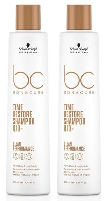 Schwarzkopf BC Clean DOUBLE Time Restore Shampoo 250ml - Repairing & Moisturizing Hair Shampoo for Damaged Hair - Salon Quality Treatment for Dry, Frizzy & Color-Treated Hair - Perfect for Daily Use & Professional Styling