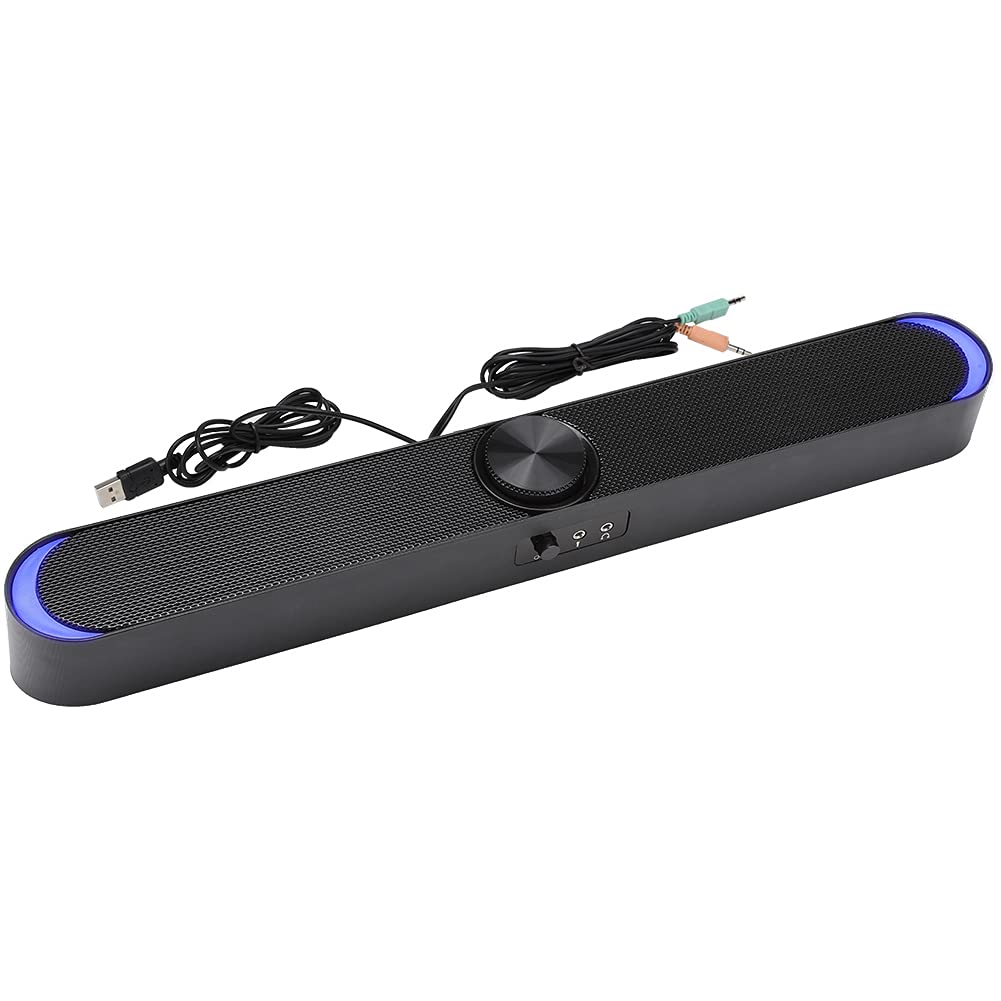 Eulbevoli USB Powered 3W PC Gaming Speakers - Compact Sound Bar for Desktop Computers & Laptops with Rich Audio (Black) | Perfect for Gaming, Movies & Music Streaming