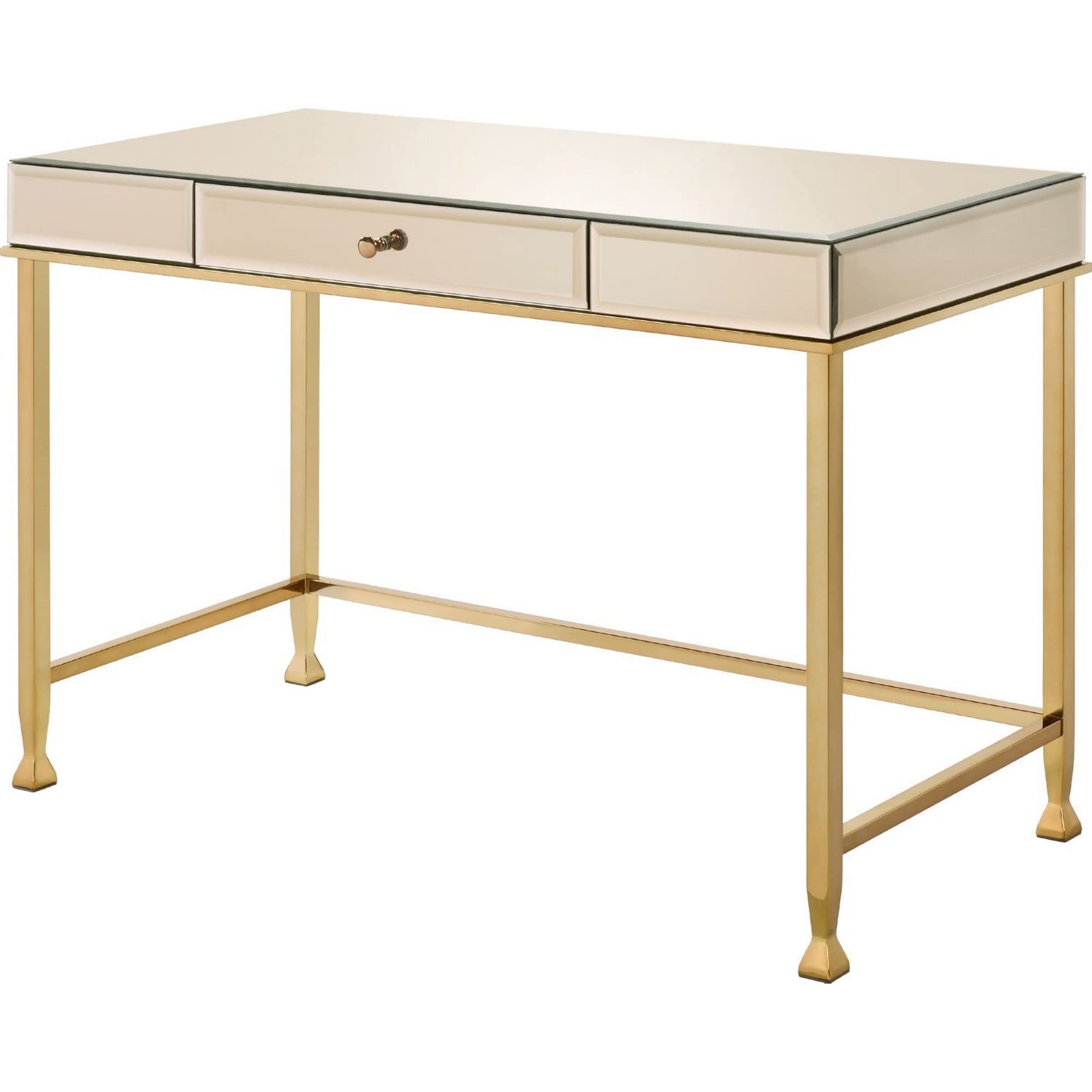 Benjara Pink Rectangular Storage Writing Desk - Modern Home Office Desk with Drawers for Study, Work & Crafting