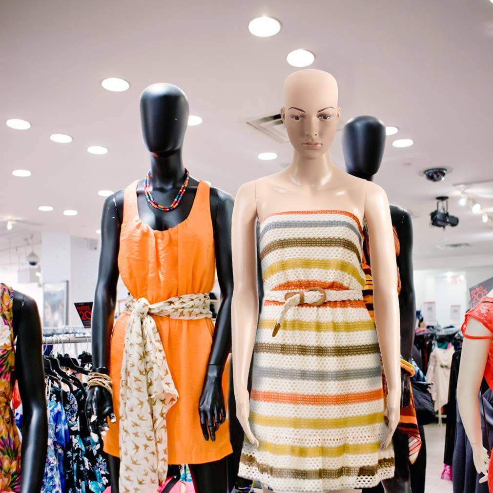 Adjustable Female Mannequin Torso Dress Form with Detachable Head & Metal Base - 69
