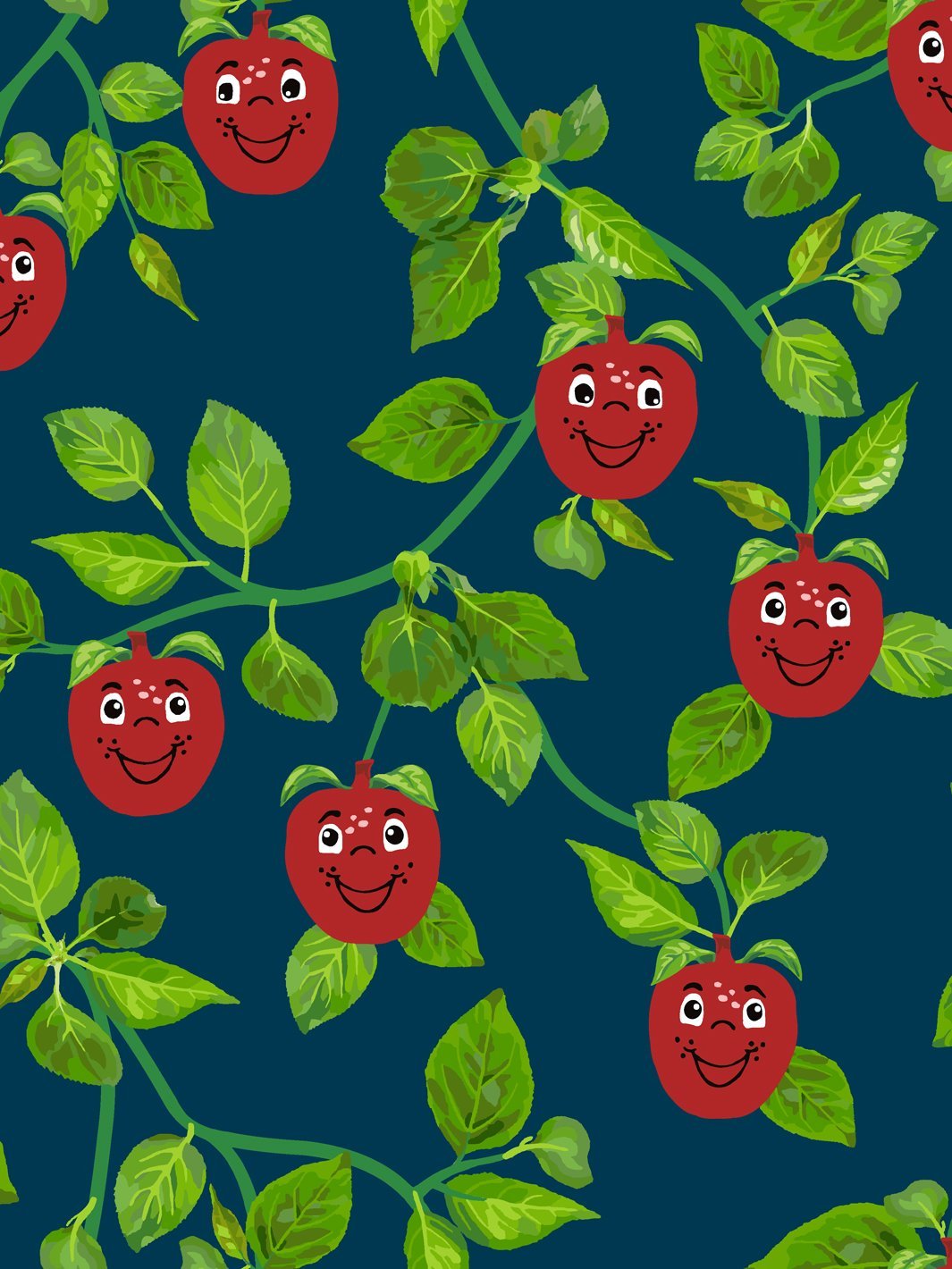 Happy Apple™ Branches Nursery Wallpaper by Fisher Price™ - Navy Blue Design for Baby Room Decor & Kids Bedroom