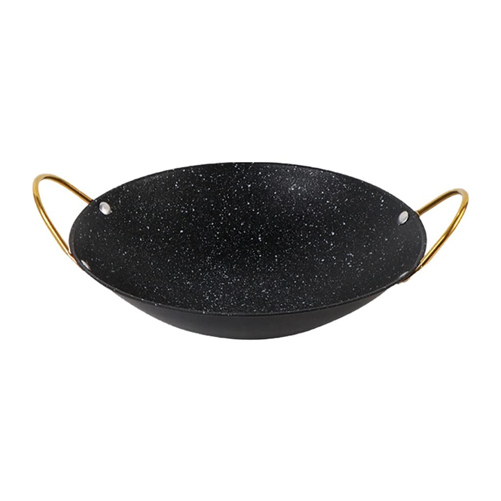 WIONC 12-Inch Japanese Style Spill-Proof Seafood Pot - Nonstick Maifan Stone Hot Pot with Double Handles for Stir Fry, Steaming & Cooking - Perfect for Home Kitchen & Restaurant Use (30cm, Color A)