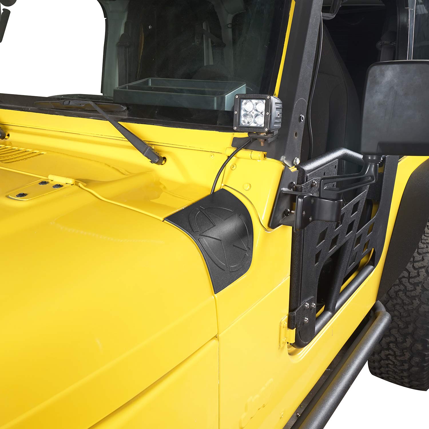 Hooke Road Matte Black Cowl Body Armor & Corner Guards with Star Logo for 1997-2006 Jeep Wrangler TJ - Off-Road Protection & Style Upgrade for Adventure Enthusiasts