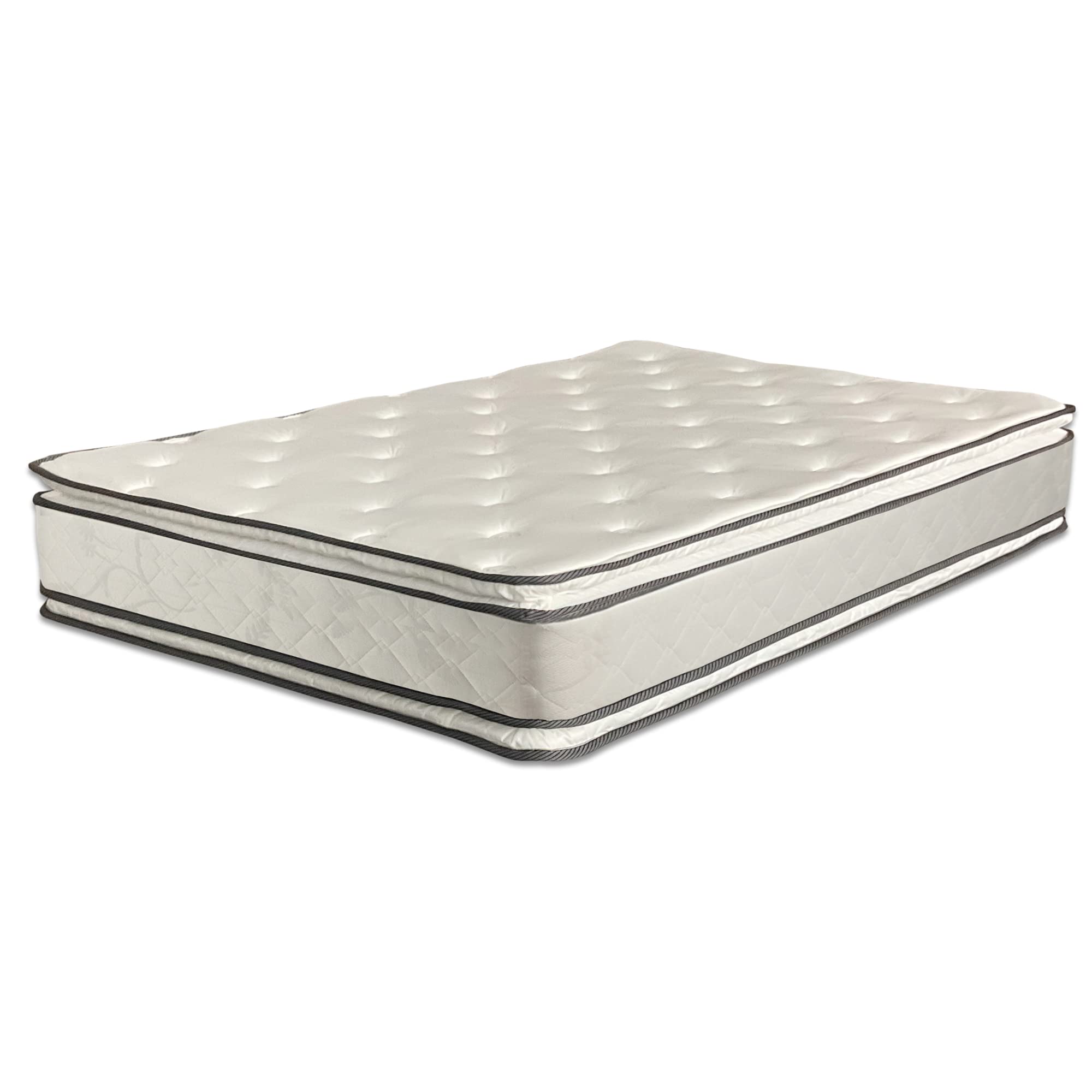 12-Inch Medium Plush Double-Sided Pillowtop Innerspring Mattress - Full XL Size for Bedroom & Guest Room - Mattress Solution with Motion Isolation & Edge Support