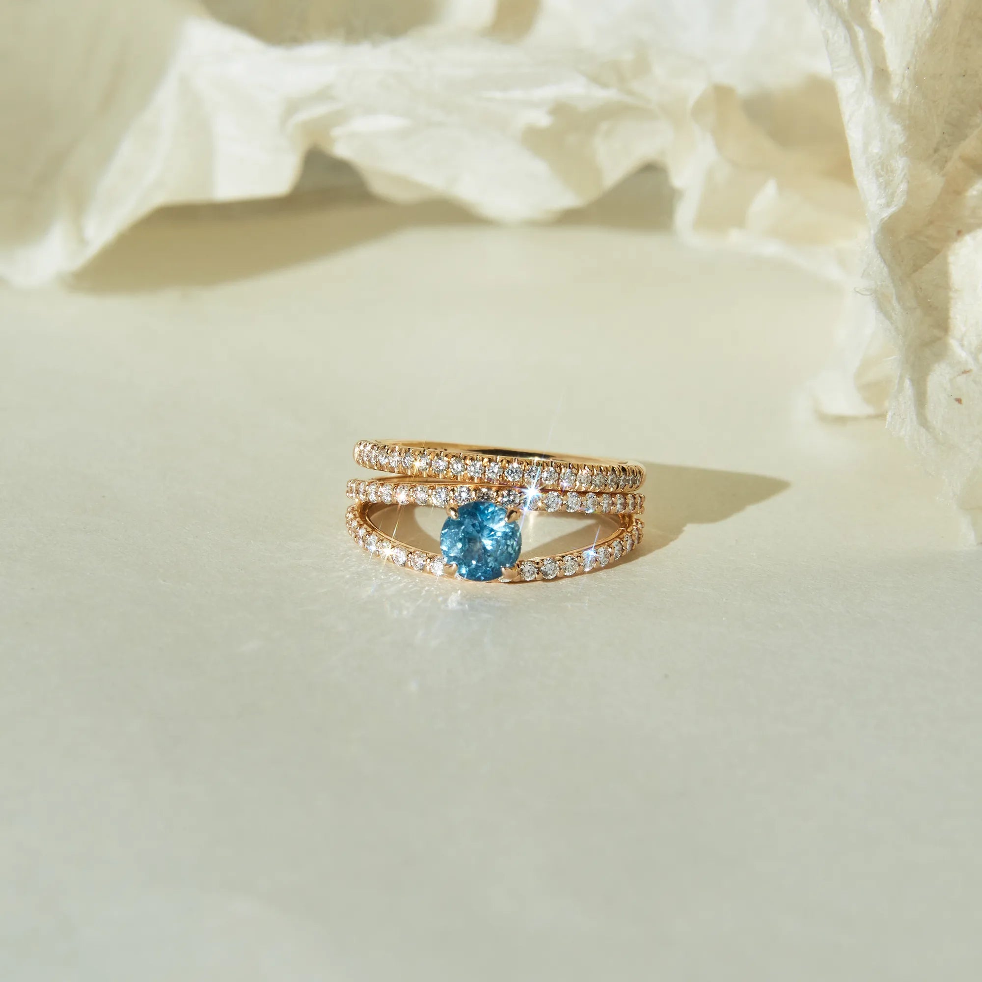 Starry Eyes Unique Round Blue Sapphire Ring – Perfect for Engagements, Anniversaries & Special Occasions
