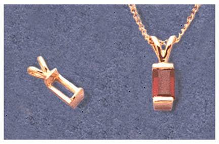 Solid Sterling Silver or 14kt Gold 4mm-17mm Shallow Tourmaline Cut Pendant Setting - Handcrafted in USA | Perfect for Necklace Making, Jewelry Design & DIY Gifts