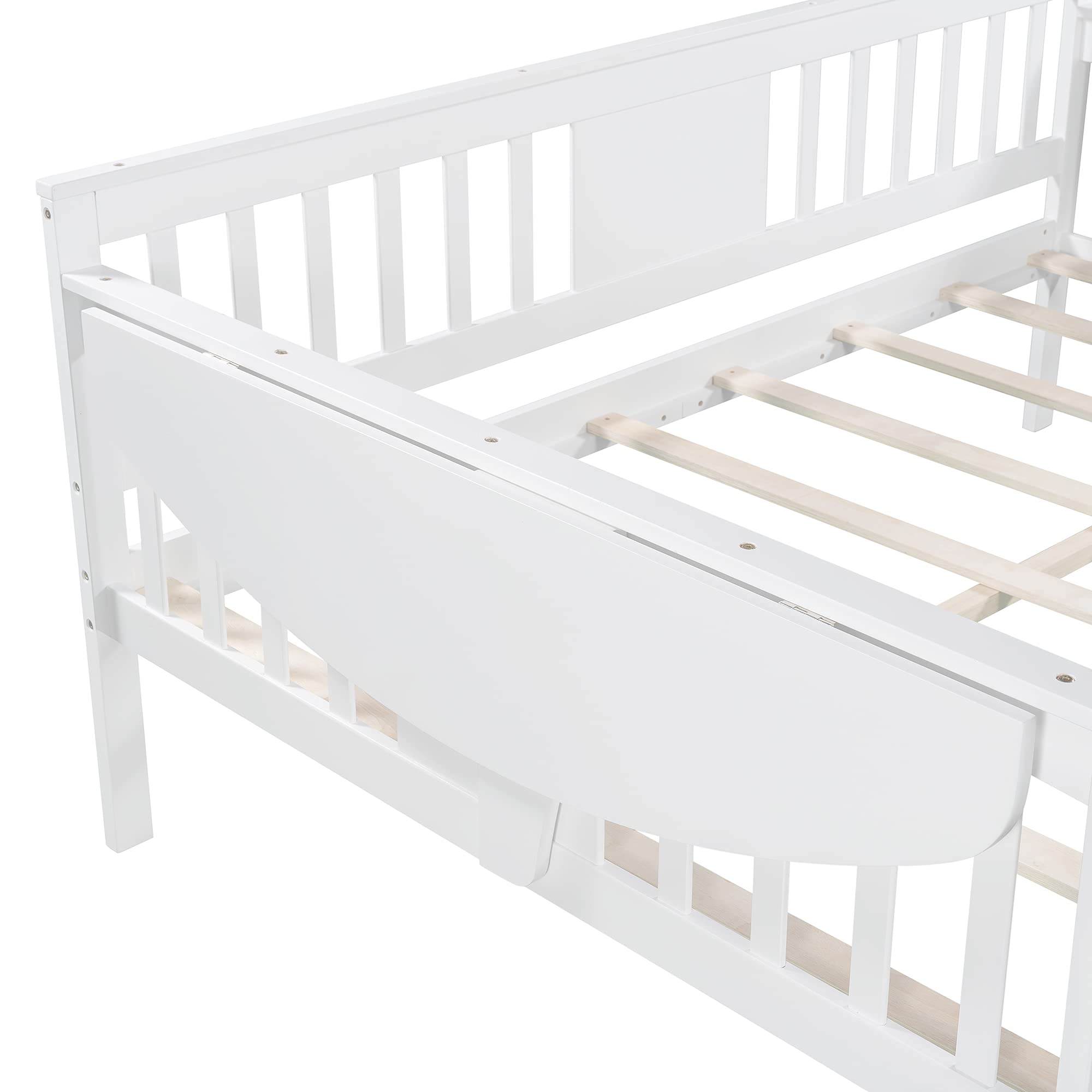 Solid Wood Daybed Frame - White Sofa Bed for Bedroom & Living Room - No Box Spring Needed - Perfect for Small Spaces & Guest Rooms