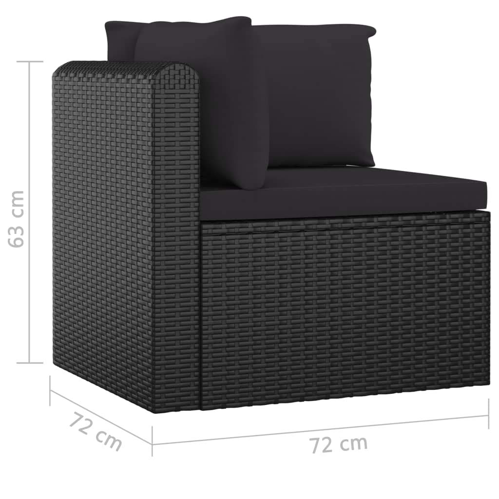 7-Piece Black PE Rattan Outdoor Patio Furniture Set with Washable Cushions - Garden, Poolside, Balcony Conversation Sofa Set - Durable Wicker Lounge Set for Backyard, Deck & Outdoor Entertaining