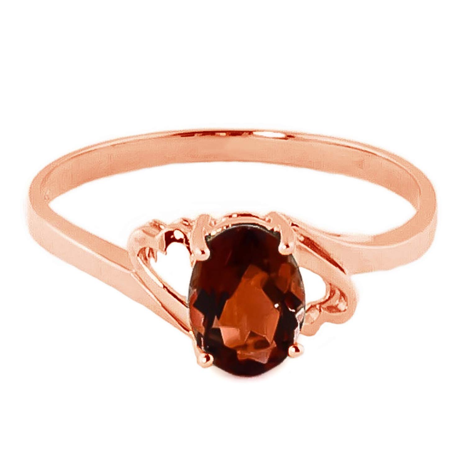 14K Rose Gold Oval Natural Garnet Ring for Women - Elegant Galaxy Gold GG Jewelry for Engagement, Anniversary & Gift Giving
