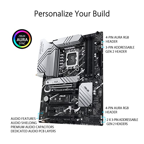 ASUS Prime Z790-A WiFi 6E ATX Motherboard - Intel LGA 1700 (14th/13th/12th Gen) | 16+1 DrMOS, PCIe 5.0, DDR5, 4x M.2 Slots, 2.5Gb LAN | Gaming PC, Workstation & Content Creation Builds