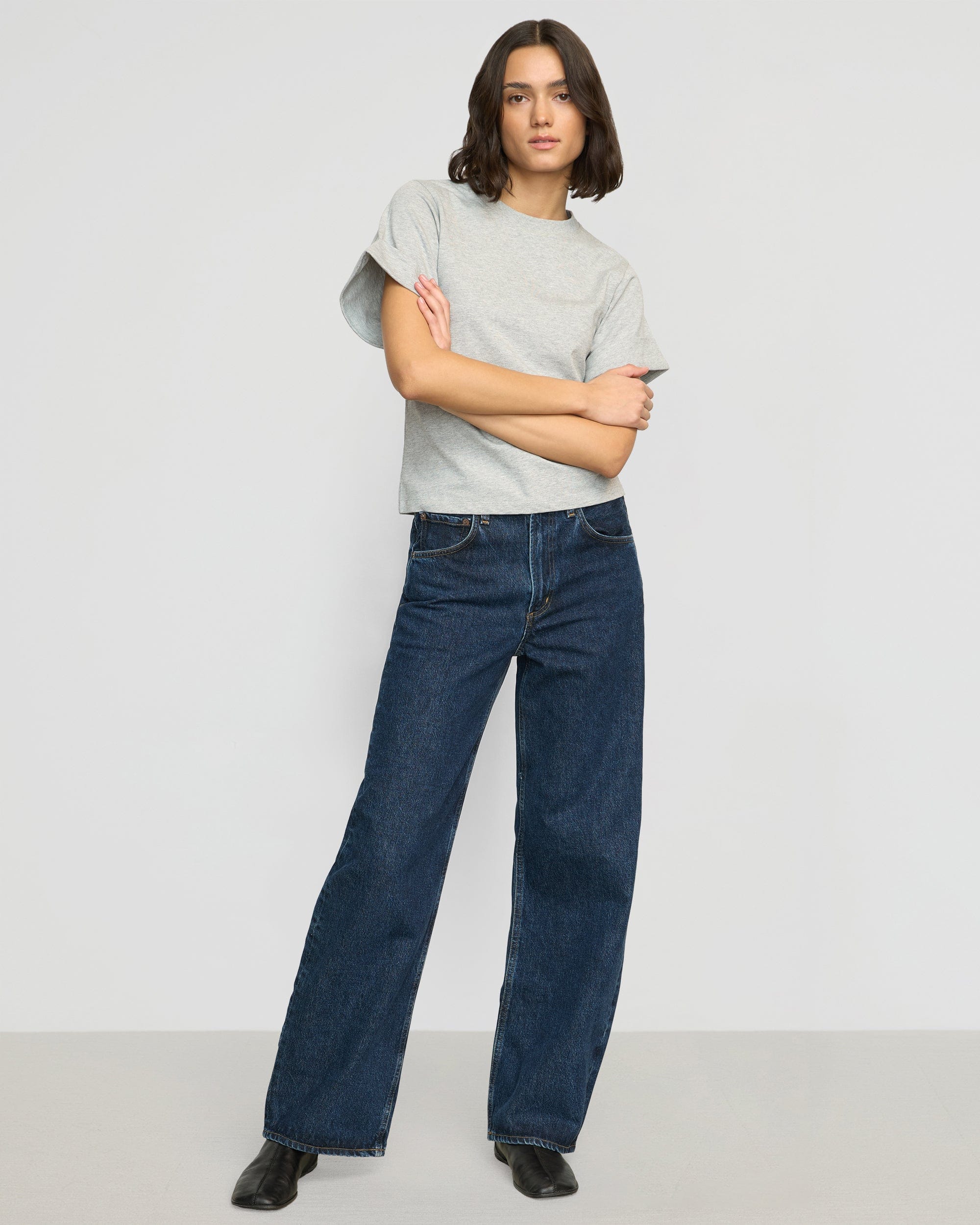 Terri Organic Cotton Structured Cuff Tee for Women - Soft Comfortable Short Sleeve T-Shirt - Perfect for Casual Wear, Yoga & Everyday Outfits