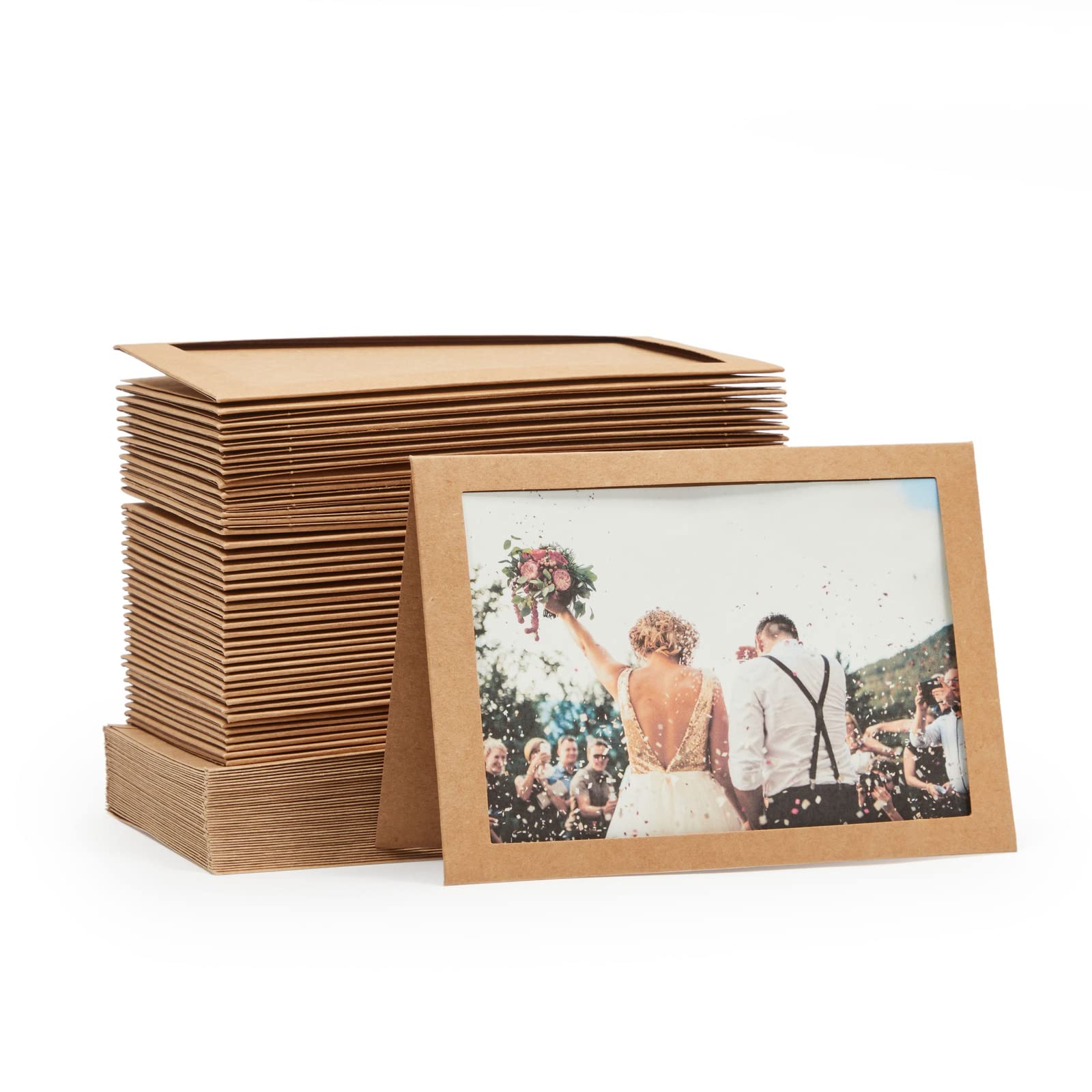 48 Pack Kraft Photo Inserts with Envelopes - 4x6 Inch Brown Picture Frame Note Cards for Scrapbooking, Wedding Invitations & Photo Gifts | Acid-Free Archival Safe Photo Storage Solution