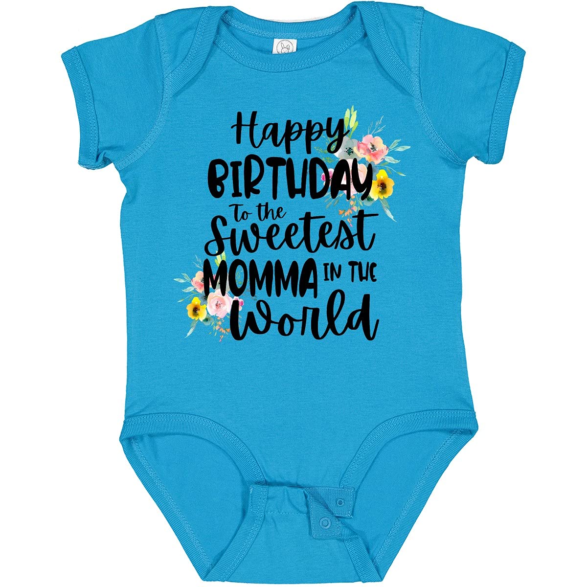 Inktastic Happy Birthday to The Sweetest Momma in The World Baby Bodysuit - Cute Outfit for Baby's First Birthday, Baby Shower Gift, Newborn Photo Shoot