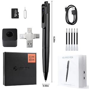 4K HD Surveillance Camera with 64GB Storage - Mini Body Worn Cam, Nanny Cam & Pocket Video Recorder for Home Security, Business Meetings, Classroom Learning & Outdoor Activities