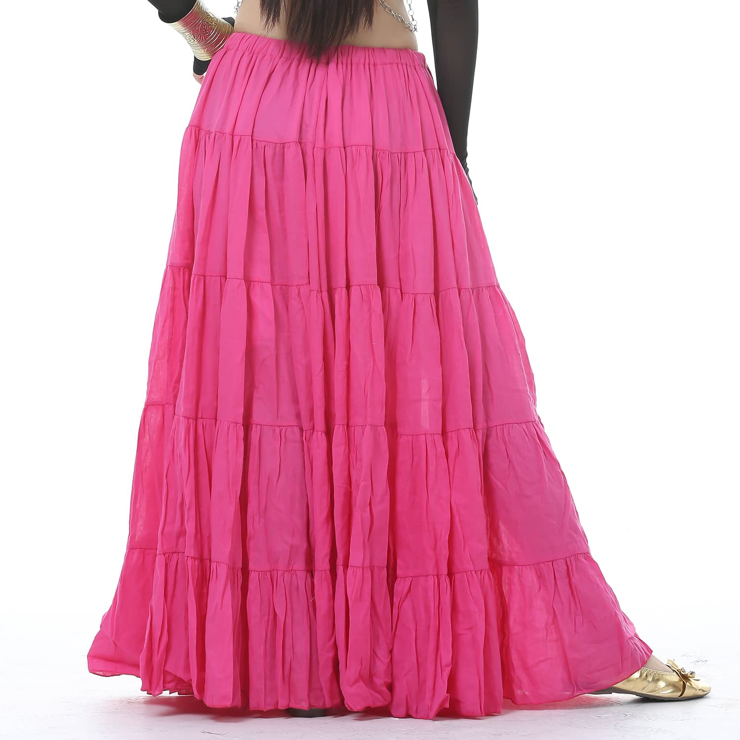 Whitewed Long Elastic Drawstring Waistband Tribal Circle Belly Dance Skirt for Women - Perfect for Belly Dancing, Yoga, Costume Parties & Boho Fashion