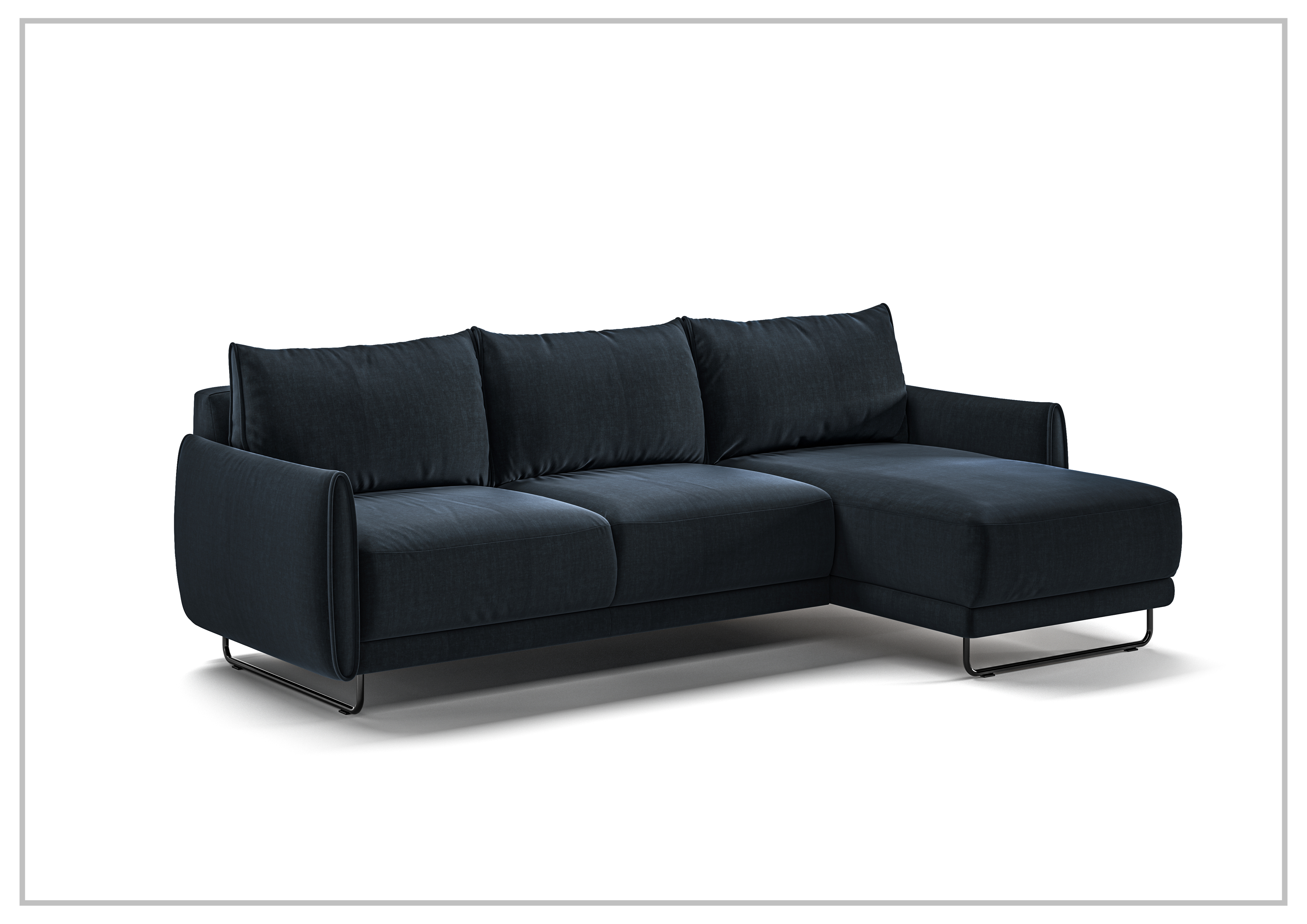Luonto Dolphin Fabric Sectional Sofa Sleeper with Reversible Chaise & Storage | Modern L-Shaped Convertible Couch Bed | Perfect for Small Spaces, Living Rooms & Guest Rooms