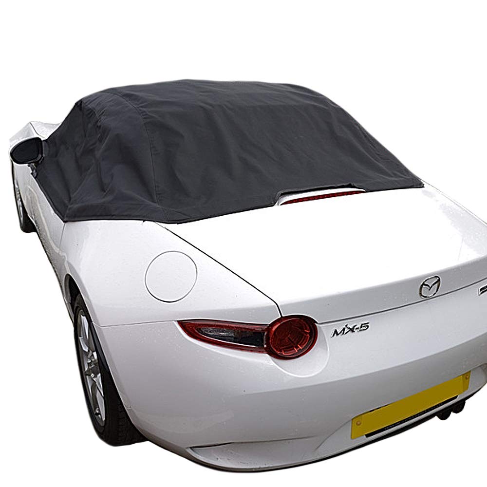 Premium Soft Top Roof Protector Half Cover for Fiat 124 Spider & Abarth 124 Spider - Waterproof Dustproof UV Protection - Perfect for Outdoor Parking & Car Shows
