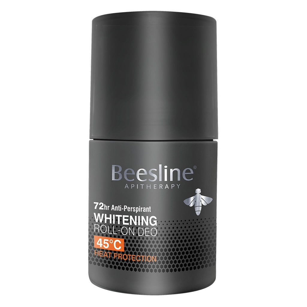 Beesline Apitherapy Men Whitening Roll On Deodorant with 45° Heat Protection - 50mL for Freshness & Confidence All Day | Gym, Office & Outdoor Use