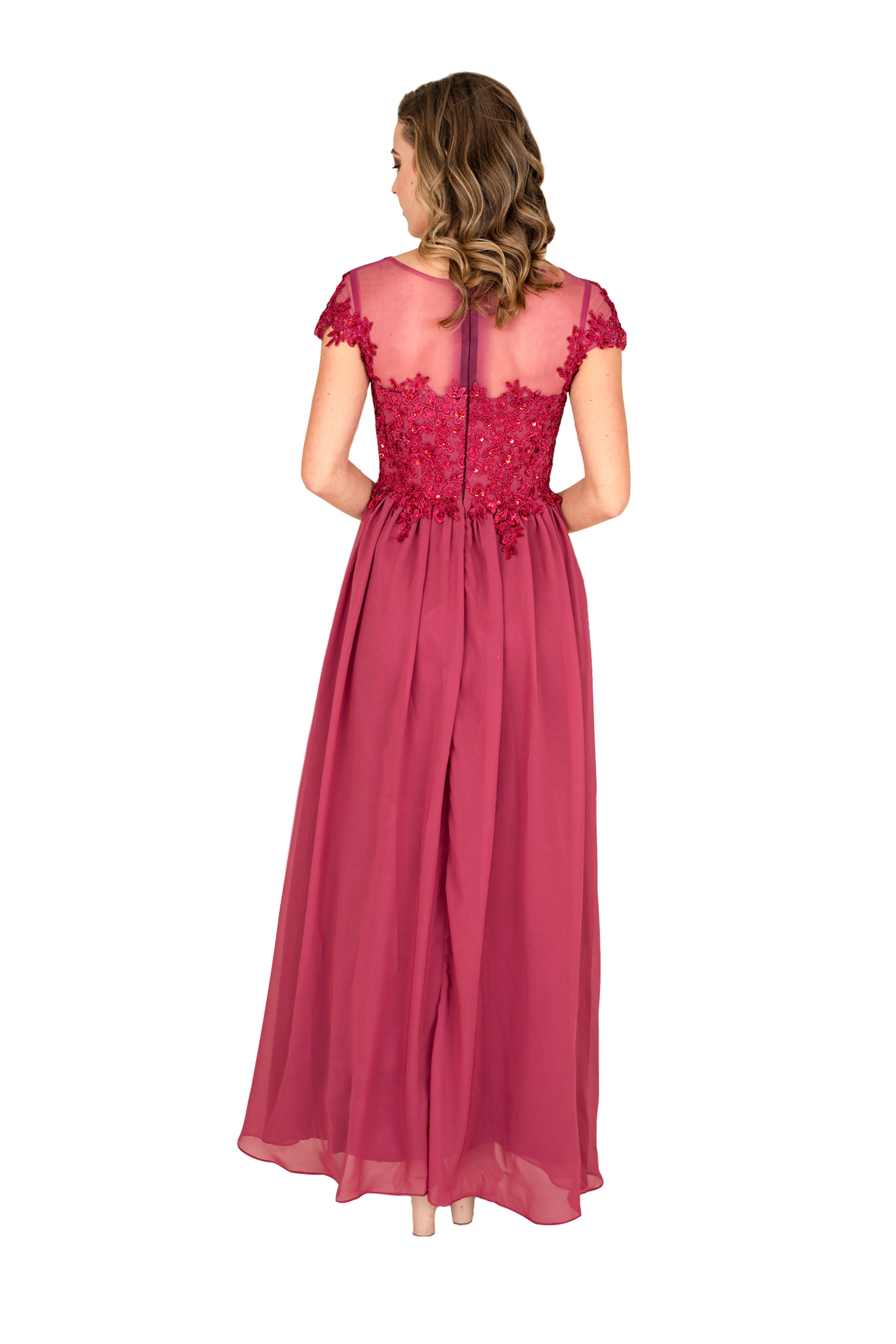 Elegant Women's Chiffon Flare Formal Gown - Perfect for Evening Parties, Prom, Wedding & Special Occasions