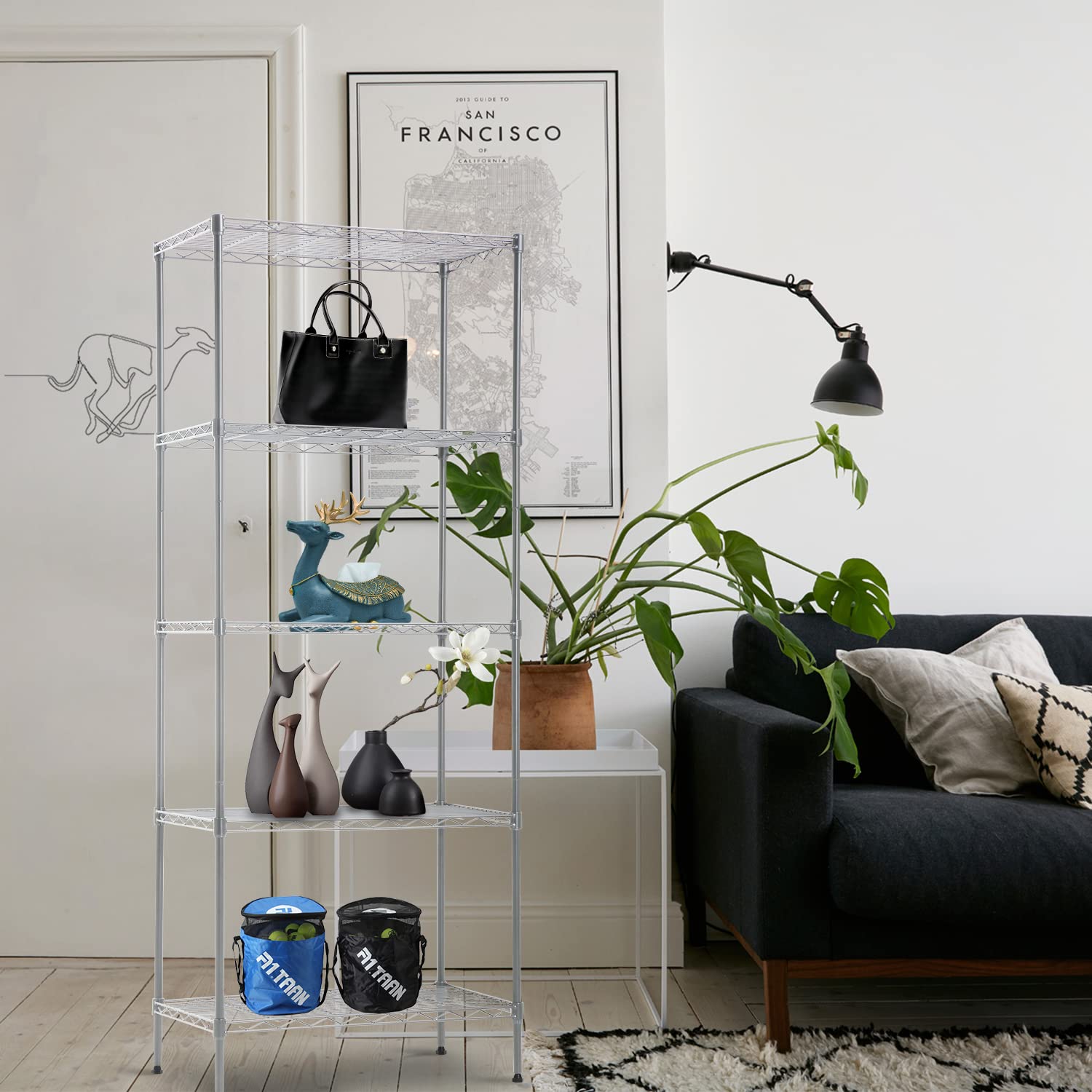 5-Tier Heavy Duty Wire Shelving Unit - 61