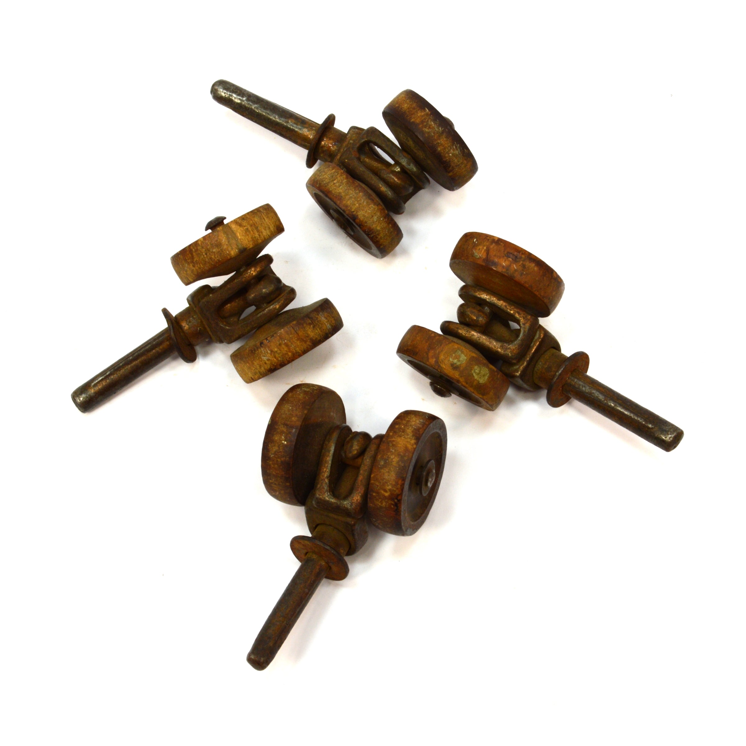 Vintage Antique Caster Wheels Set of 4 - 1 3/8